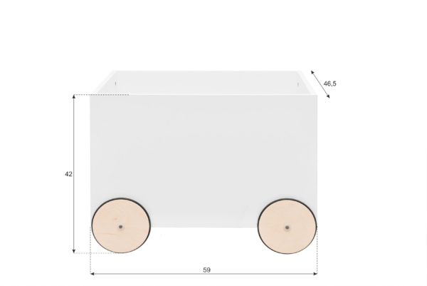 Carucior pentru depozitarea jucariilor Lotta White - H 42 x L 59 x l 46 cm dimensiuni