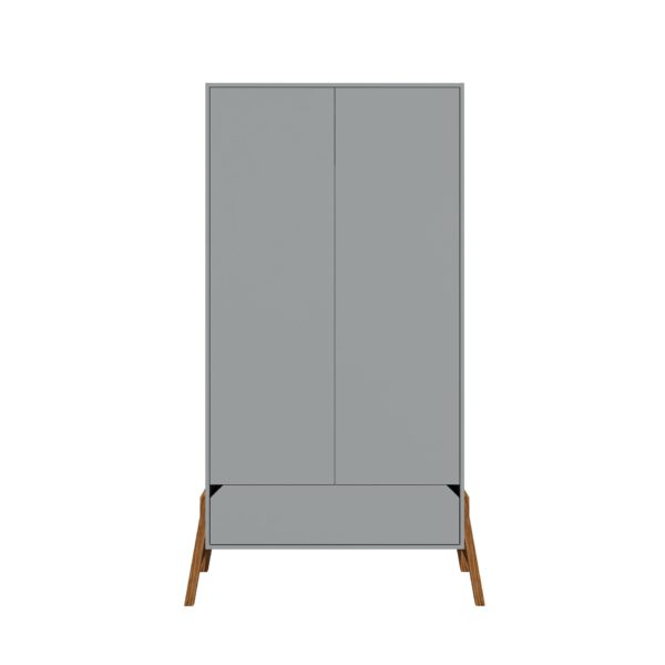Dulap cu doua usi Lotta Grey - H 203 x L 117 x l 50 cm