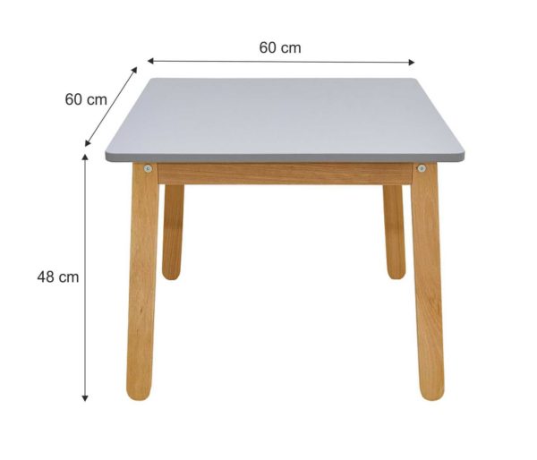 Masa Woody Grey - H 48 x L 60 x l 60 cm- dimensiuni