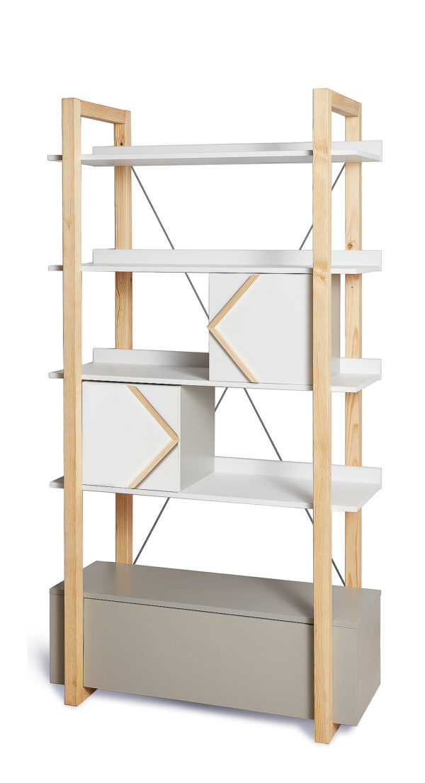Raft biblioteca Pinette - H 190 x L 100 x l 44 cm