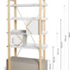 Raft biblioteca Pinette - H 190 x L 100 x l 44 cm dimensiuni