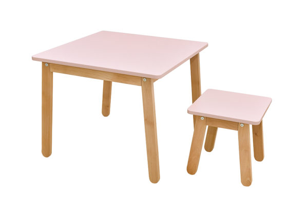 Scaun Woody Dusty Pink - H 30 x L 30 x l 30 cm decor