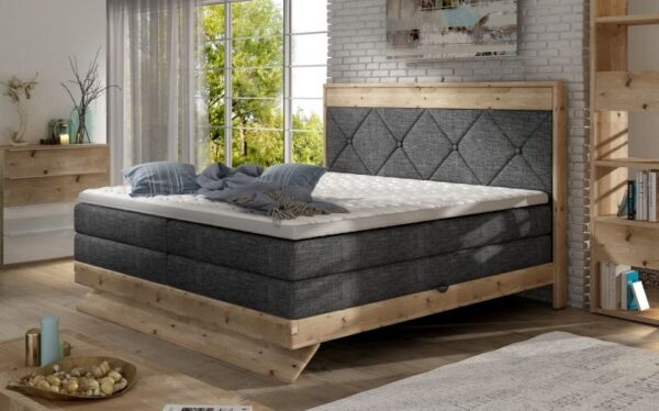 Pat lemn masiv boxspring Dina